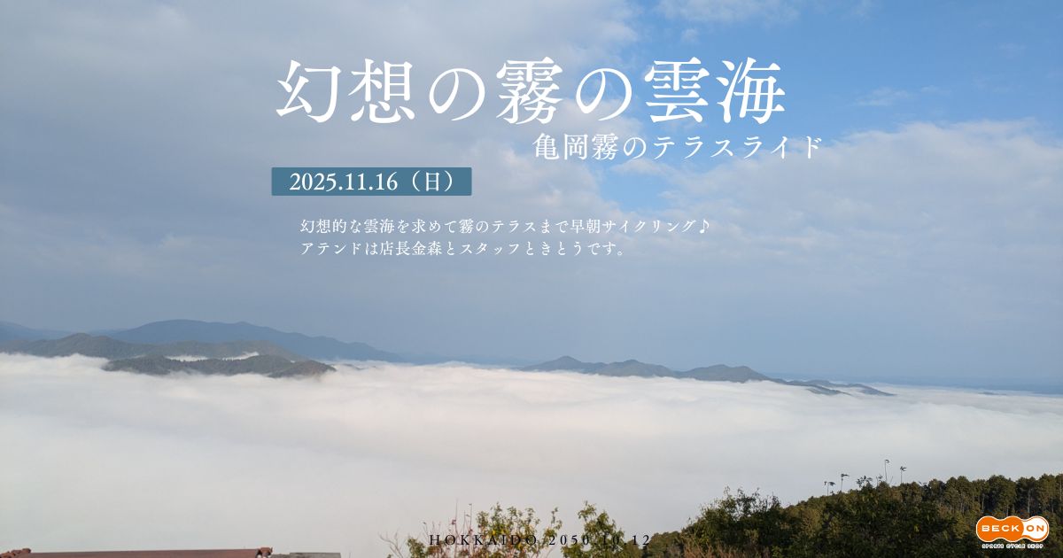 <p>幻想の霧の雲海 亀岡霧のテラスライド</p>